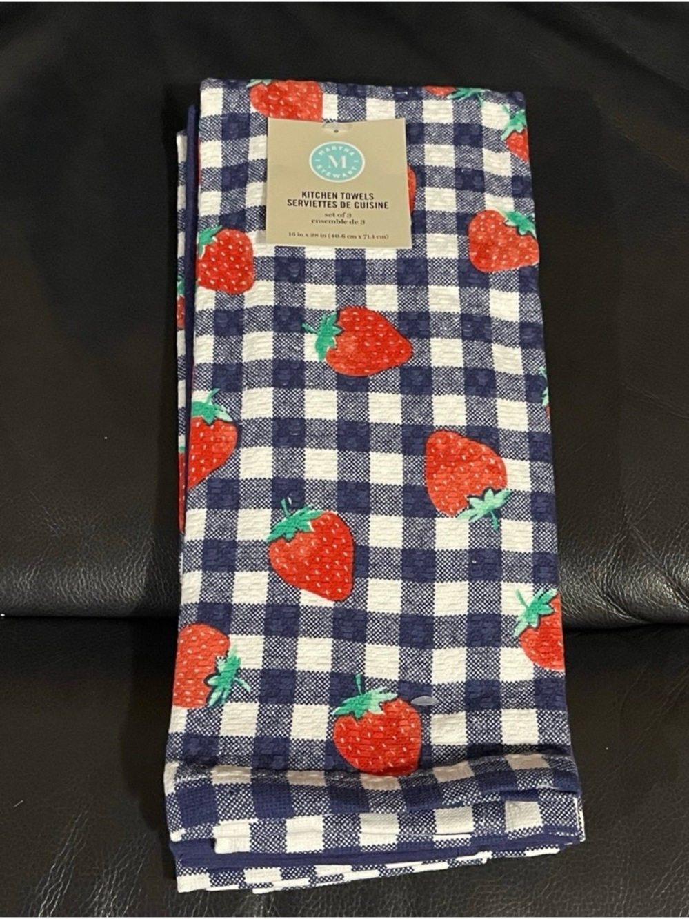 Patriotic Martha Stewart Strawberries Kitchen Towels Set of 3